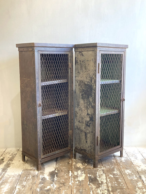 Pair of French industrial cabinets
