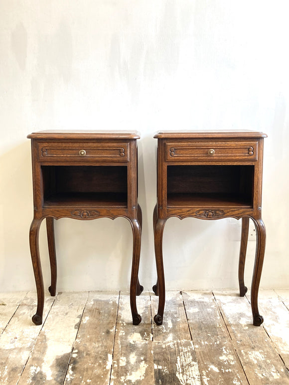 Pair of vintage French bedside cabinets