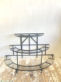 Vintage French 3 tier demilune plant stand
