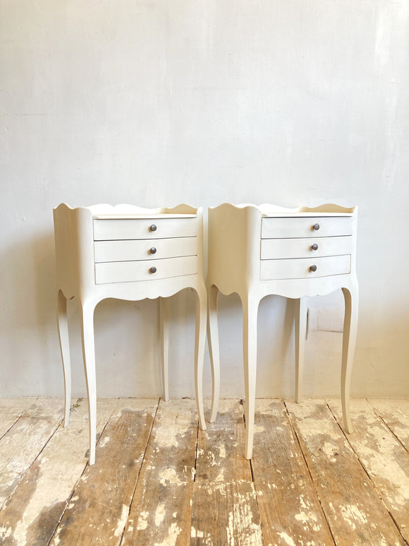 Pair of painted vintage French bedsides