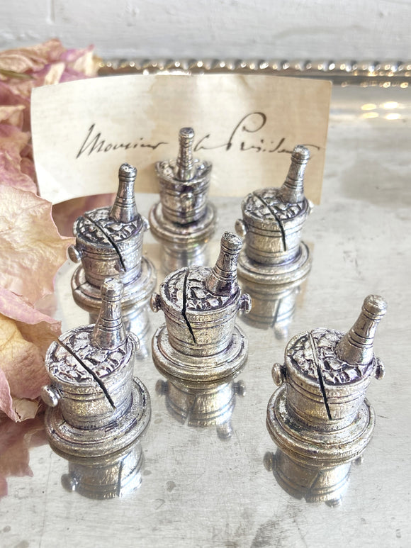 Set of 6 placecard holders - champagne buckets