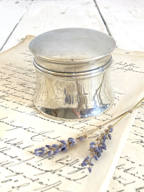 Sterling silver dressing table pot 1912