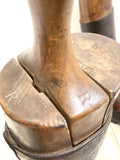 Pair of antique riding boots & wooden boot lasts