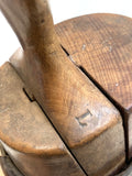 Pair of antique riding boots & wooden boot lasts