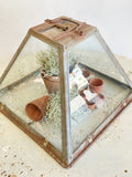 Vintage garden glass & metal cloche