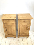 Pair of vintage Dutch pine beside cabinets