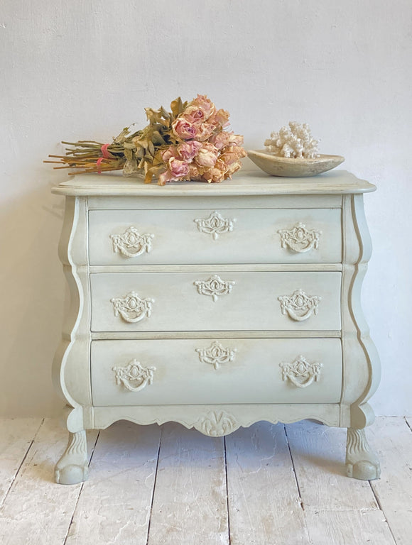 Vintage painted bombe chest A
