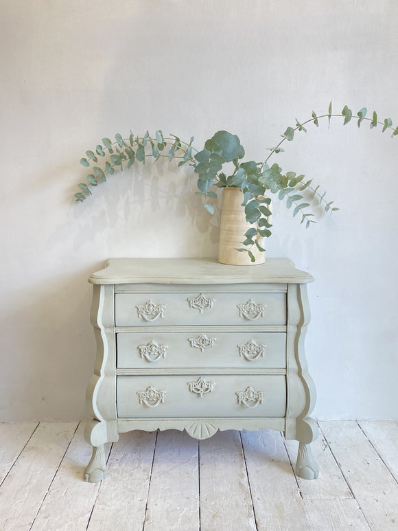 Vintage painted bombe chest B