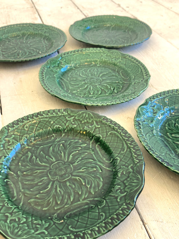 Victorian majolica plates