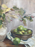 'Green Apples' oil on board