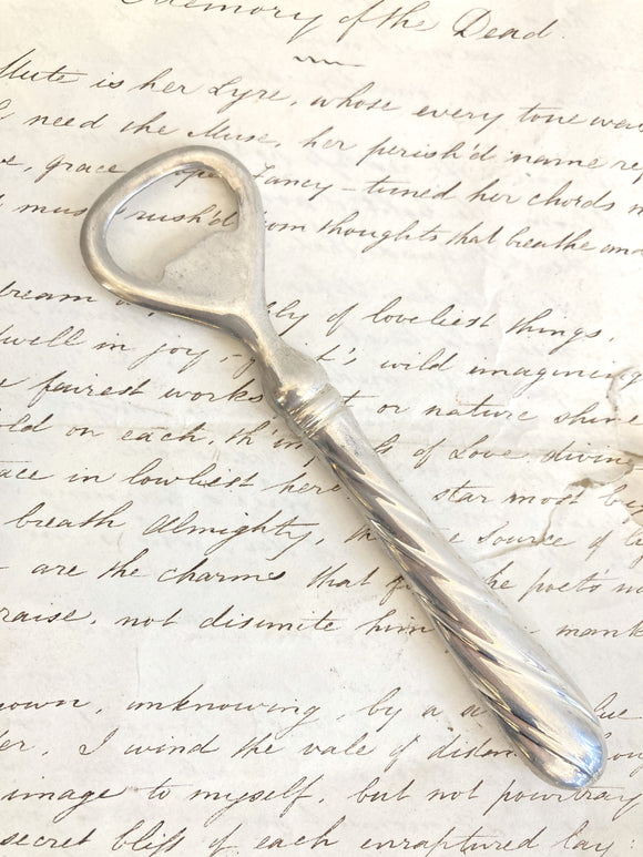 Vintage silver plated bottle opener