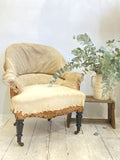 Stripped antique French armchair