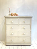 Large painted Victorian chest of drawers