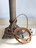 Pair of vintage brass column table lamps