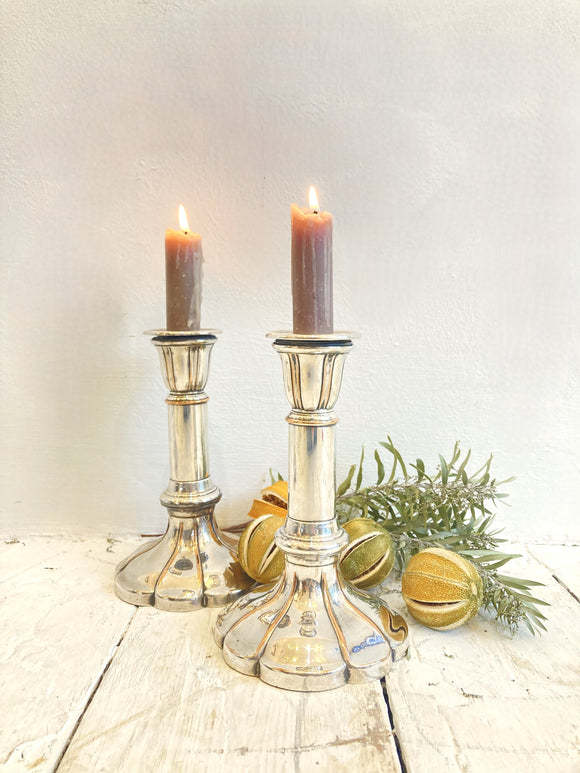 Victorian silver plated candlesticks