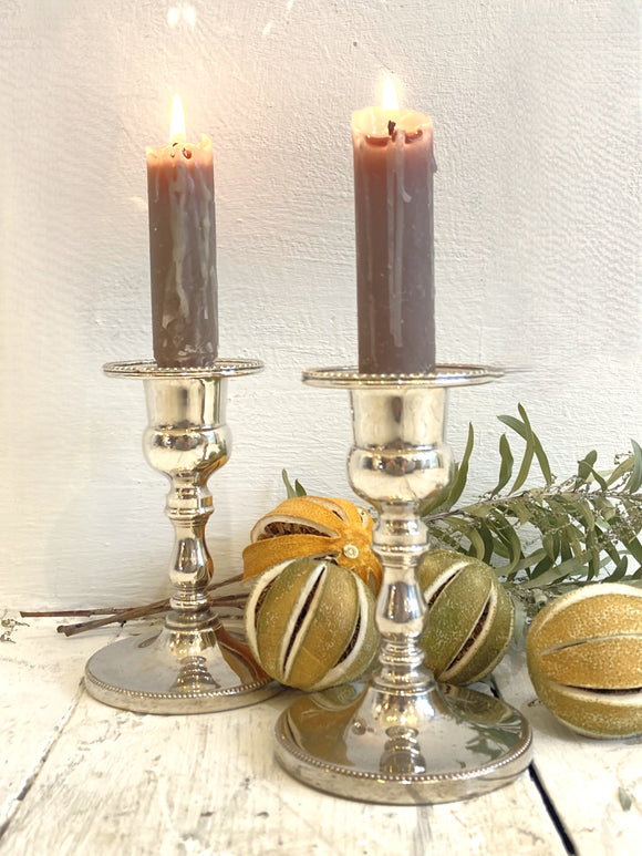Pair of vintage silver plated candlesticks