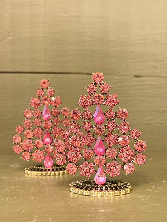 Little pink crystal Christmas trees