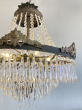 Antique waterfall chandelier with empire top