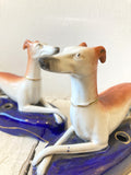 Pair of Victorian Staffordshire Greyhound Pen Stands