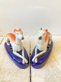 Pair of Victorian Staffordshire Greyhound Pen Stands