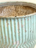 Dolly tub with old turquoise paint