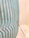 Dolly tub with old turquoise paint