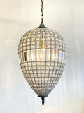 Buttoned crystal acorn chandelier