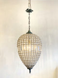 Buttoned crystal acorn chandelier