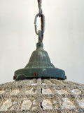Buttoned crystal acorn chandelier