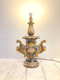 Stunning carved antique lamp
