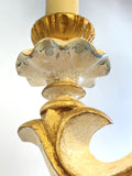 Carved 3 arm chandelier with original paint
