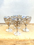 Vintage silver plated egg cups and egg topper