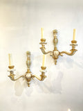 Pair of vintage handpainted wall lights