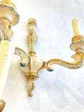 Pair of vintage handpainted wall lights