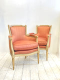 Pair of vintage Louis XVI bergere chairs