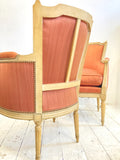 Pair of vintage Louis XVI bergere chairs