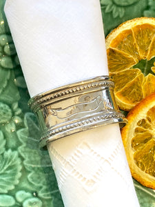 Vintage silver plate napkin ring A