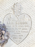 Antique French memorial heart