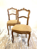 Pair of antique French oak chairs