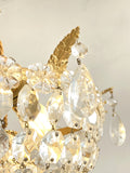Vintage crystal button basket chandelier