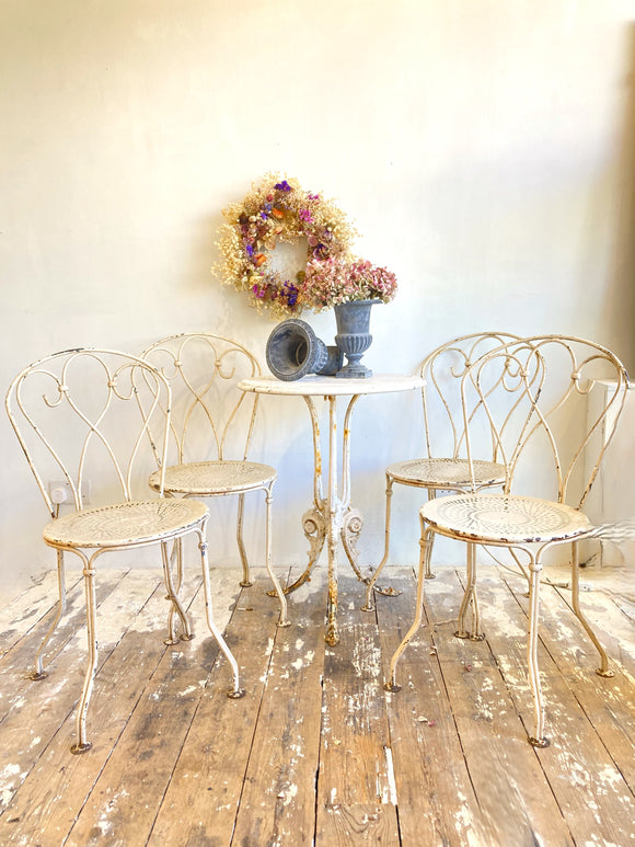4 antique French garden chairs