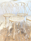 4 antique French garden chairs