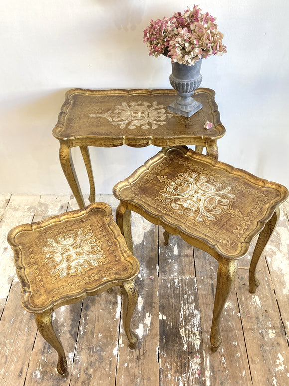 Vintage Florentine nest of tables