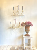 Pair of iron 4 branch wall sconces