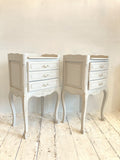 Pair of painted French bedside cabinets