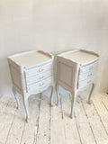 Pair of painted French bedside cabinets