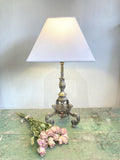 Victorian silver plate table lamp