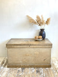 Victorian pine trunk with original paint and Cobham label