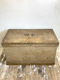 Victorian pine trunk with original paint and Cobham label