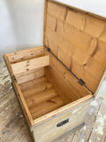 Victorian pine trunk with original paint and Cobham label